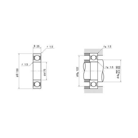 ตลับลูกปืนเม็ดกลม NWG 6215
