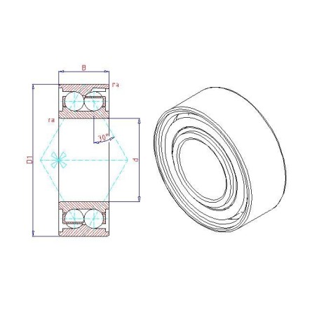 DOUBLE ROW BALL BEARING MRC(SKF) 5205SBKFF